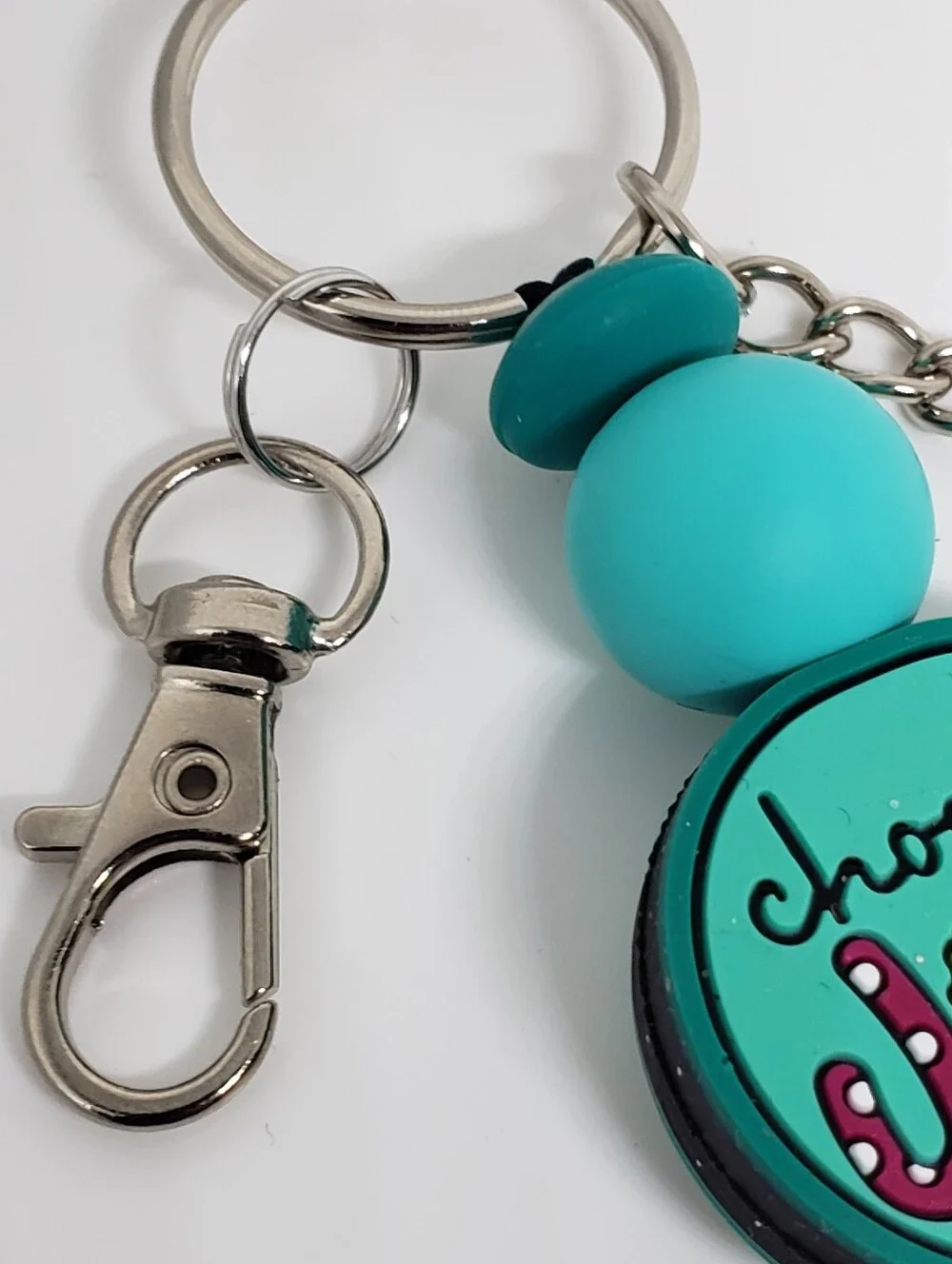 Handmade Sunflower Choose Joy Silicone Focal Beaded Keychain